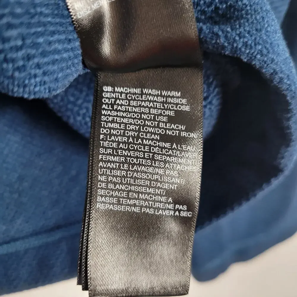 The North Face Textured Quarter Zip men's size M Blue Outdoor Hiking Classic